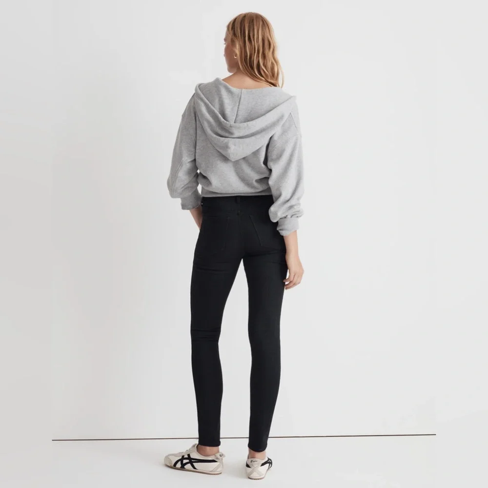 MADEWELL Mid-Rise Roadtripper Skinny Jeans in Black Wash Denim Size 28